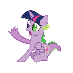Size: 1800x1800 | Tagged: artist needed, safe, spike, twilight sparkle, alicorn, pony, g4, body horror, female, fused, fusion, help us, mare, twilight sparkle (alicorn), wat, we have become one, what has magic done
