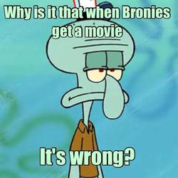 Size: 512x512 | Tagged: safe, octopus, g4, my little pony: the movie, barely pony related, caption, fools in april, hat, image macro, krusty krab hat, male, meme, meta, out of context, solo, spongebob squarepants, squidward tentacles, unamused