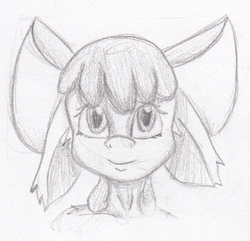 Size: 457x441 | Tagged: safe, artist:tigerfestivals, apple bloom, g4, face, floppy ears, portrait, sketch, traditional art
