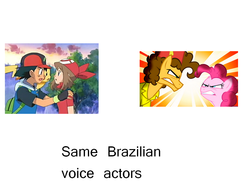 Size: 1024x768 | Tagged: safe, cheese sandwich, pinkie pie, pikachu, g4, ash ketchum, brazil, brazilian portuguese, exploitable meme, female, fábio lucindo, male, may, meme, pokémon, same voice actor, ship:cheesepie, shipping, straight, tatiane keplmair