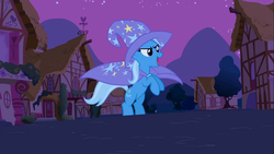 Size: 1366x768 | Tagged: safe, screencap, trixie, pony, unicorn, g4, magic duel, female, mare, rearing, solo