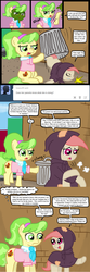 Size: 636x1905 | Tagged: safe, artist:ficficponyfic, chickadee, ms. peachbottom, oc, cyoa:peachbottom's quest, g4, cyoa, thief, trash, trash can, tumblr