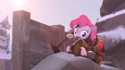 Size: 1192x670 | Tagged: safe, artist:doge4ce, pinkie pie, g4, axe, crossover, lollipop, pyro (tf2), team fortress 2