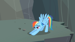 Size: 1280x720 | Tagged: safe, screencap, rainbow dash, pegasus, pony, g4, may the best pet win, season 2, female, iwtcird, mare, meme, out of context, solo, stretching