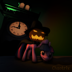 Size: 1080x1080 | Tagged: safe, twilight sparkle, g4, 3d, halloween, holiday, jack-o-lantern, pumpkin, source filmmaker