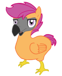 Size: 852x1057 | Tagged: safe, artist:foxdoge, scootaloo, dodo, g4, species swap