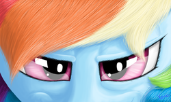 Size: 1000x600 | Tagged: safe, artist:the1xeno1, rainbow dash, g4, close-up, detailed, eyes, female, solo, staring into your soul