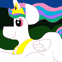 Size: 1000x1000 | Tagged: safe, artist:mastermarik, princess celestia, g4, 1000 hours in ms paint, female, gif, ms paint, non-animated gif, solo