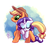 Size: 1250x1200 | Tagged: safe, artist:whitediamonds, applejack, rarity, earth pony, pony, unicorn, rarijack daily, g4, applejack's hat, carrying, cowboy hat, duo, duo female, eyes closed, female, hat, lesbian, mare, ponies riding ponies, rarity riding applejack, riding, ship:rarijack, shipping, sleeping, tumblr