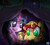 Size: 2800x2527 | Tagged: safe, artist:nekosnicker, sunset shimmer, twilight sparkle, pony, unicorn, ursa minor, g4, blanket, book, cute, female, filly, filly sunset shimmer, filly twilight sparkle, glowing horn, high res, horn, lamp, magic, shimmerbetes, sleepover, telekinesis, twiabetes, young, younger