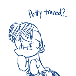 Size: 500x500 | Tagged: safe, artist:fillyscoots42, oc, oc only, oc:tenerius, diaper, monochrome, non-baby in diaper, solo, tmi tuesday, tumblr