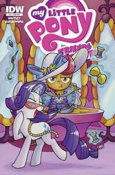 Size: 593x900 | Tagged: safe, artist:agnesgarbowska, idw, babs seed, rarity, g4, cover, idw advertisement