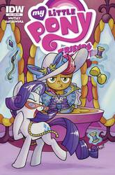 Size: 593x900 | Tagged: safe, artist:agnes garbowska, idw, babs seed, rarity, g4, cover, idw advertisement