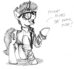 Size: 900x843 | Tagged: safe, artist:buckweiser, glasses, newton geizler, pacific rim, ponified, tattoo