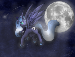 Size: 1055x793 | Tagged: safe, artist:paperlotus, princess luna, g4, female, moon, solo