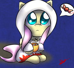 Size: 1200x1100 | Tagged: safe, artist:wolfy-pony, fluttershy, g4, clothes, costume, cute, female, filly, final fantasy, hnnng, nightmare night, pumpkin bucket, shyabetes, solo, trick or treat, weapons-grade cute, white mage