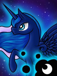 Size: 1200x1600 | Tagged: safe, artist:ablm, princess luna, g4, female, raised hoof, solo