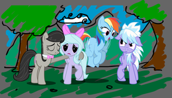 Size: 2146x1215 | Tagged: safe, artist:herostrain, cloudchaser, flitter, octavia melody, rainbow dash, pony, g4