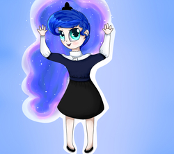 Size: 900x800 | Tagged: safe, artist:bambinen, princess luna, human, g4, female, humanized, solo