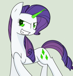 Size: 2280x2392 | Tagged: safe, artist:nederside, rarity, pony, g4, inspiration manifestation, corrupted, female, glowing eyes, high res, inspirarity, possessed, solo