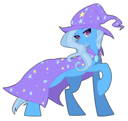 Size: 2040x1936 | Tagged: safe, artist:raponee, trixie, pony, unicorn, g4, bedroom eyes, featured image, female, grin, looking at you, mare, raised eyebrow, raised hoof, simple background, smiling, smirk, solo, transparent background