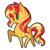 Size: 500x500 | Tagged: safe, artist:php92, sunset shimmer, pony, unicorn, g4, female, raised hoof, smiling, solo, sticker