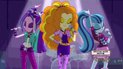 Size: 1920x1076 | Tagged: safe, screencap, adagio dazzle, aria blaze, sonata dusk, equestria girls, g4, my little pony equestria girls: rainbow rocks, animated, close-up, discovery family, discovery family logo, drum kit, drums, female, gem, musical instrument, singing, siren gem, the dazzlings, trio, trio female, under our spell