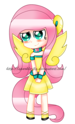 Size: 804x1332 | Tagged: safe, artist:sparkle-fly, fluttershy, human, g4, chibi, eared humanization, female, humanized, solo, tailed humanization, winged humanization