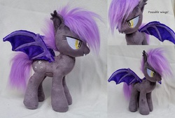 Size: 2552x1728 | Tagged: safe, artist:epicrainbowcrafts, oc, oc only, oc:midnight blossom, bat pony, pony, irl, photo, plushie