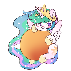 Size: 600x600 | Tagged: safe, artist:techno, princess celestia, alicorn, pony, g4, blushing, chibi, cute, cutelestia, female, no pupils, simple background, solo, sun, tangible heavenly object, white background