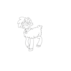 Size: 800x800 | Tagged: safe, artist:cottoncloudy, oc, oc only, oc:cotton cloudy, sheep, sheep pony, animated, bell, bell collar, collar, cute, fat, fluffy, gif, horns, obese, pet play, solo, unshorn fetlocks, weight gain