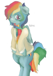 Size: 639x913 | Tagged: safe, artist:spazzikisster, artist:underneath-infinity, rainbow dash, semi-anthro, g4, autumn, female, solo