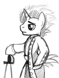 Size: 680x899 | Tagged: safe, artist:drawponies, oc, oc only, regal, sketch, sword