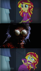 Size: 286x492 | Tagged: safe, equestria girls, g4, my little pony equestria girls: rainbow rocks, exploitable meme, large marge, meme, nightmare fuel, pee-wee's big adventure, sunset screamer