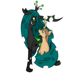 Size: 2048x2048 | Tagged: safe, artist:briarspark, queen chrysalis, oc, oc:poisoned soul, changeling, changeling queen, g4, chrysalislover, female, high res, pixiv