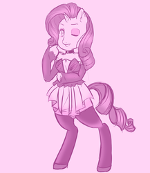 Size: 2000x2300 | Tagged: safe, artist:femmychan, rarity, unicorn, anthro, g4, clothes, female, high res, solo, wip