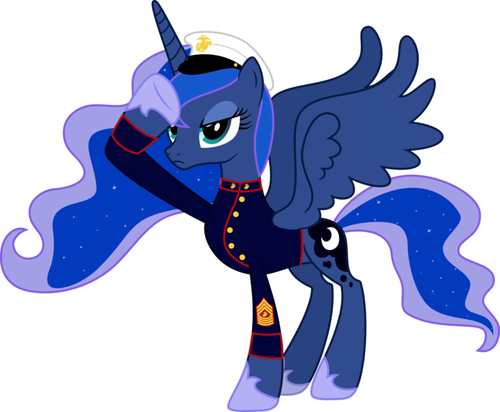 Download 748854 Safe Artist Ragerer Princess Luna Alicorn Pony Svg Available Absurd Resolution Clothes Female Marine Military Uniform Salute Simple Background Solo Transparent Background Uniform Vector Derpibooru