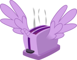 Size: 4000x3107 | Tagged: safe, artist:ragerer, twilight sparkle, alicorn, pony, g4, .svg available, female, high res, inanimate object, mare, not salmon, pony as object, simple background, smoke, toaster, transparent background, twilight sparkle (alicorn), vector, wat, what has science done, why, why not, wtf