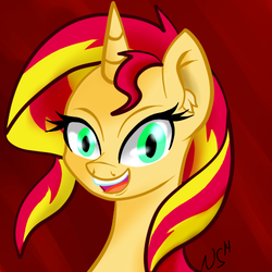 Size: 500x500 | Tagged: safe, artist:novaspark, sunset shimmer, pony, unicorn, g4, female, solo