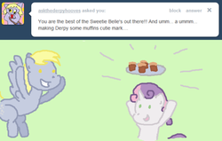 Size: 500x318 | Tagged: safe, derpy hooves, sweetie belle, pegasus, pony, ask sweetie belle, g4, ask, female, mare, tumblr