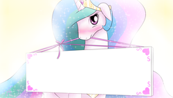 Size: 2133x1200 | Tagged: safe, artist:phoenixperegrine, princess celestia, g4, blushing, exploitable, female, floppy ears, looking at you, mouth hold, pixiv, solo