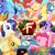 Size: 1200x1200 | Tagged: safe, artist:watarai minato, applejack, fluttershy, pinkie pie, princess celestia, princess luna, rainbow dash, rarity, spike, twilight sparkle, g4, apple, female, hatless, male, mane seven, mane six, missing accessory, pixiv, s1 luna, ship:sparity, shipping, straight, year of the horse