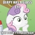 Size: 500x500 | Tagged: safe, derpy hooves, sweetie belle, g4, exploitable meme, female, glass eye, headcanon, image macro, meme, solo, sudden clarity sweetie belle