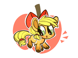 Size: 800x600 | Tagged: safe, artist:kapusha-blr, applejack, g4, bow, cute, filly, jackabetes