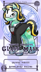 Size: 800x1399 | Tagged: safe, artist:vavacung, oc, oc only, crystal pony, pony, commission, male, pactio card, solo, stallion