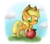 Size: 900x800 | Tagged: safe, artist:spectralpony, applejack, g4, apple, chibi, female, solo