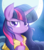 Size: 1400x1600 | Tagged: safe, artist:kyodashiro, twilight sparkle, alicorn, pony, g4, bedroom eyes, cape, clothes, female, frown, lens flare, looking at you, mare, moon, night, portrait, solo, twilight sparkle (alicorn), windswept mane