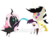 Size: 900x704 | Tagged: safe, artist:ipandacakes, oc, oc only, oc:chaotic, oc:pomf puff, hybrid, changeling oc, chibi, duo, interspecies offspring, magical lesbian spawn, offspring, parent:discord, parent:oc:fluffle puff, parent:princess celestia, parent:queen chrysalis, parents:canon x oc, parents:chrysipuff, parents:dislestia, pointy ponies