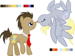 Size: 3074x2304 | Tagged: safe, artist:cartoonboyfriends, artist:entity-nate, derpy hooves, doctor whooves, time turner, pegasus, pony, g4, female, high res, male, mare, ship:doctorderpy, shipping, simple background, straight, transparent background, vector