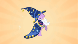 Size: 1366x768 | Tagged: safe, screencap, star swirl the bearded, twilight sparkle, g4, luna eclipsed, clothes, cosplay, costume, female, nightmare night costume, solo, star swirl the bearded costume, twilight the bearded